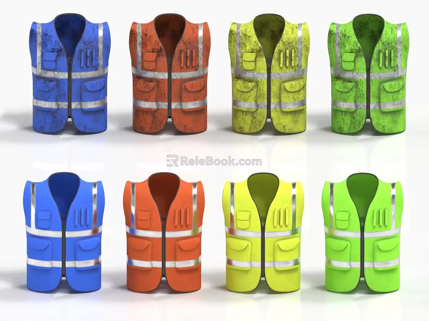 Reflective Construction Vest Reflective Vest Reflective Vest Construction Vest Yellow Vest Construction Clothes Safety Clothing 3d model