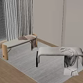 Modern Bed End Stool Sofa Bench Sofa Stool Shoe Changing Stool Bench 3d model