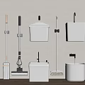 Bathroom Cleaning Tools And Sanitary Ware With Mop Broom Toilet And Wash Basin
