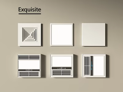 Exquisite Square Decorative Panels with Various Interior Design Styles and Functional Features 3d model