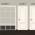 French Style Interior Sliding Doors with Glass Panels and Arch Top Design
