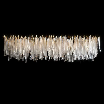 Elegant Modern Chandelier Design With Transparent Glass Strands And Hanging Decorative Elements For Interior Decoration 3d model