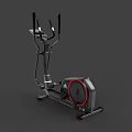 Black Elliptical Trainer For Home Fitness With Red Wheel Accents And Smooth Motion