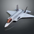 Silver Fighter Jet Model With Sleek Design And Transparent Cockpit Displayed On Gray Background
