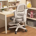 Adjustable White Kids Chair with Mesh Back in Children Study Space with Desk and Toys
