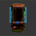minibus minivan driverless bus school bus van box car 3d model