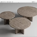 Middle Ancient Dining Table Round Table Round Table Log Dining Table 3d model