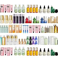 Assorted Perfume and Cosmetics Collection With Colorful Bottles Jars and Skincare Products