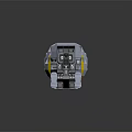 Gray And Yellow Space Exploration Lander With Transparent Cabin And Landing Legs