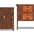 Traditional Wooden Entryway And Side Cabinet With Gold Accents And Wood Grain Design