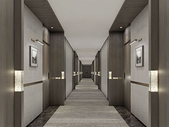 Modern Hotel Away Hotel Entrance Away 3d model