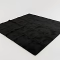 Black Square Plush Rug with Soft Texture and Solid Color Design 3d model
