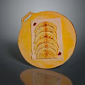 Golden Brown Tortillas Sliced On Yellow Wooden Board With Red Dots