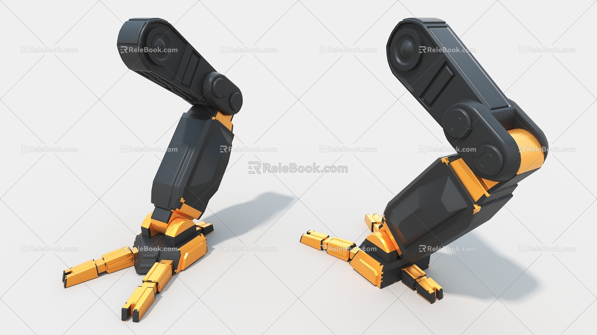 mechanical foot mechanical arm cylinder hard surface machinery high-tech industrial parts 3d model