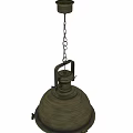 Vintage Brass Hanging Pendant Light With Chain And Dome Shade Design