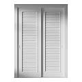 Sleek White Wardrobe With Louvered Doors Modern Interior Design 3d model