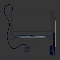 Blue Industrial Hydraulic Press Machine With Steel Frame Control Unit And Connected Cable