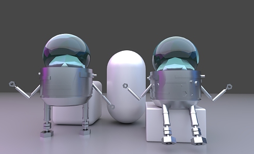 Mechanical Little Man Robot Technology 3d model