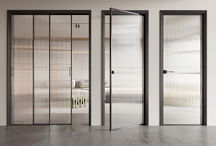 Modern glass door Changhong glass door 3d model