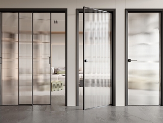 Modern glass door Changhong glass door 3d model