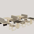 Modern Minimalist Dining Chairs With Wooden Frame And Booth Seats In Restaurant Setting