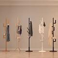 Modern Coat Racks with Various Designs Wooden Black White Colors Hanging Clothes and Bags