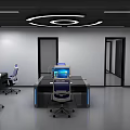 Modern Monitoring Room Data Center 3d model