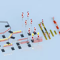High Visibility Road Facilities Including Traffic Cones Barriers Warning Signs Construction Markers With Reflective Strips