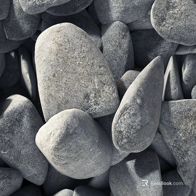 Natural Gray Stones and Wood Materials for Interior Decoration Projects 3d model 