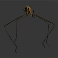 Praying Mantis With Orange Body Green Forelegs And Long Slender Legs Against Gray Gradient Background