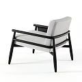 Sleek Modern Leisure Chair With Light Gray Fabric Upholstery And Black Wooden Legs