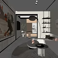 Modern Home Theater Room Interior Design With Large Screen Comfortable Sofa And Decorative Paintings