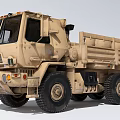Heavy Duty Military Style Functional Vehicle With Multi Wheel Drive And Open Cargo Bed