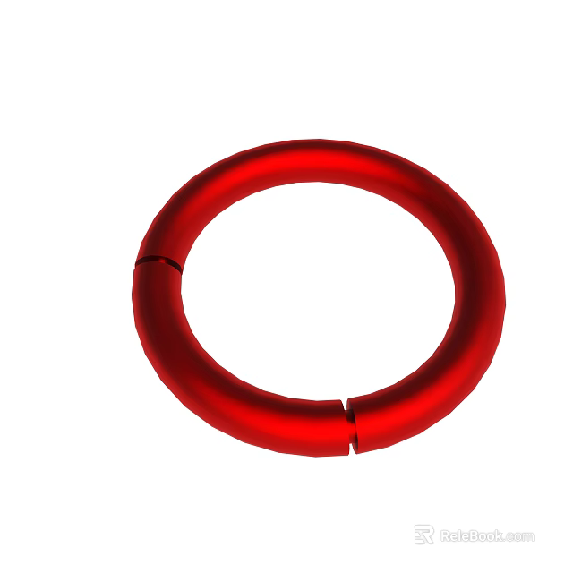 Red Circular Ring With Smooth Surface And Split Design For Various Uses 3d model