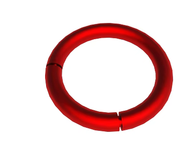 Red Circular Ring With Smooth Surface And Split Design For Various Uses 3d model