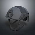 Tactical Military Weapon Helmet With Gray Protective Design And Side Attachments