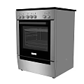 Stainless Steel Electric Oven Kitchen Appliance With Control Panel And Glass Door