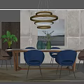 Modern Dining Table and Chair Combination Dining Table and Chair 3d model