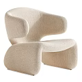Modern Soft Brown Velvet Curved Upholstered Leisure Chair For Cozy Living Room Home Decor