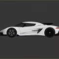 White Supercar With Sleek Design Black Accents Rear Spoiler And Reflective Surface