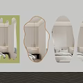 Modern Decorative Mirrors With Unique Shapes For Home Interior Design 3d model