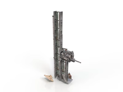 Industrial Mechanical Tower Equipment Structure With Multi Level Platform And Components 3d model