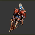 Fantasy Camel Mount With Red And Blue Decorative Armor And Gear Details