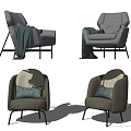 Modern Single Sofa Single Sofa Combination 3d model