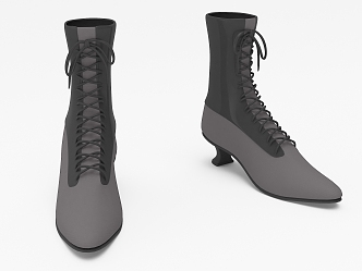 Modern boots heels 3d model