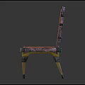 Two Stylish Leisure Chairs With Yellow Red Accent And Lattice Back Design Decorative Yellow Legs