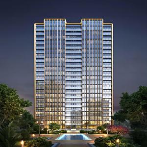 Modern Residential Building High-rise Residential Building 3d model