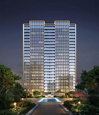 Modern Residential Building High-rise Residential Building 3d model