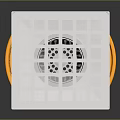 Industrial Equipment Structure With Yellow Base And Silver Metal Square Grid Top