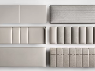 Various Upholstered Soft Panels With Modern Designs Textured Surfaces And Stitched Details 3d model